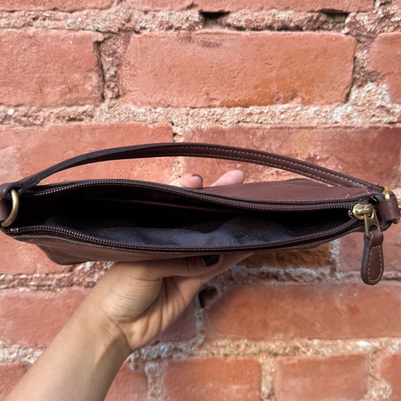 Coach Brown Leather Shoulder Bag with Gold Hardware - Picture 6 of 6